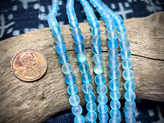 Mermaid Glass Rounds Strand - 6mm - 8"
