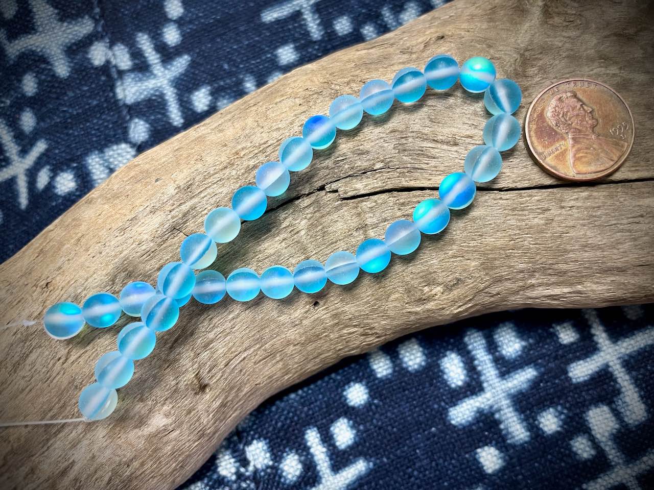 Mermaid Glass Rounds Strand - 6mm - 8"