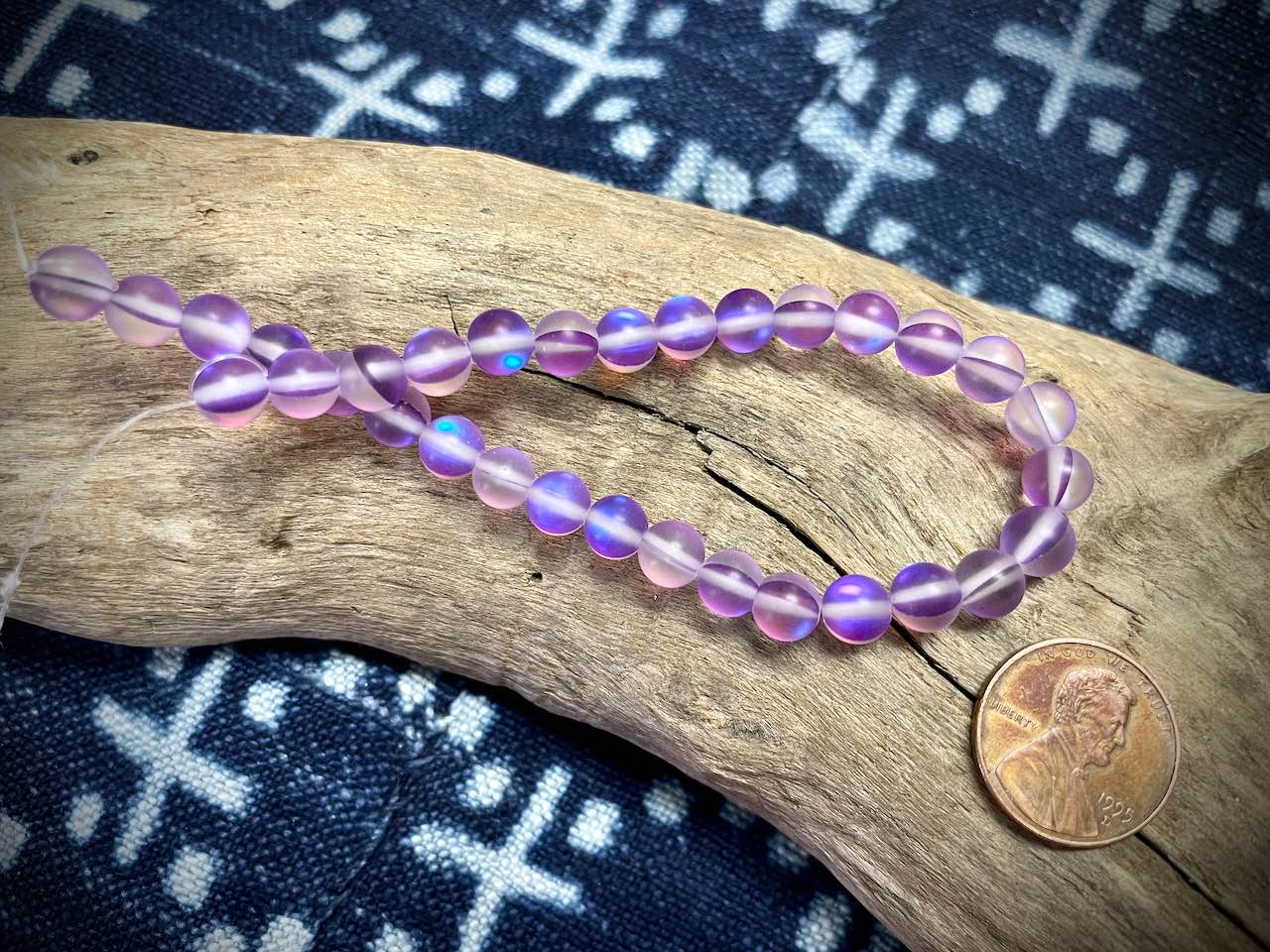 Mermaid Glass Rounds Strand - 6mm - 8"