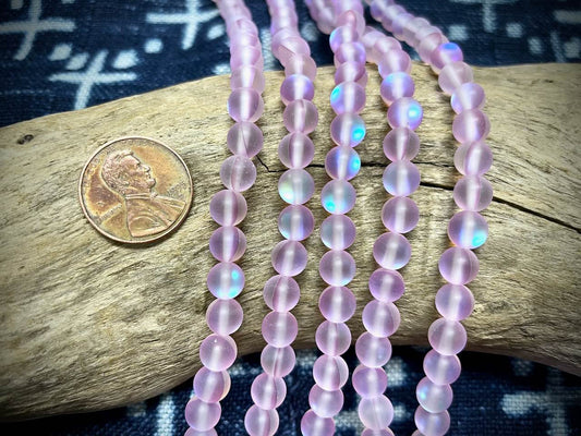 Mermaid Glass Rounds Strand - 6mm - 8"