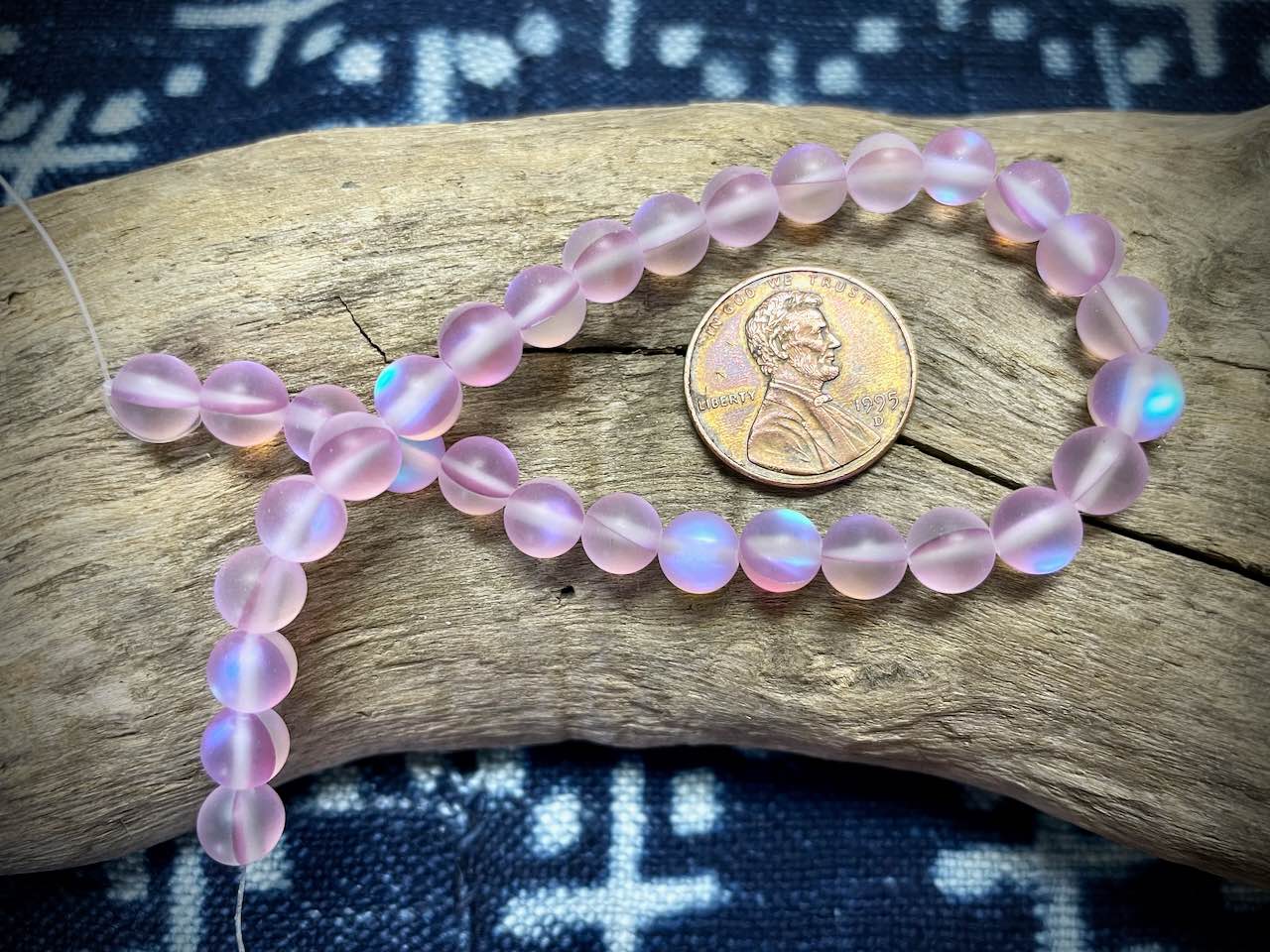 Mermaid Glass Rounds Strand - 6mm - 8"