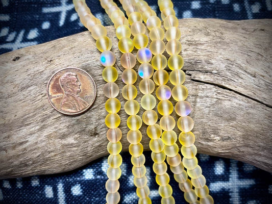 Mermaid Glass Rounds Strand - 6mm - 8"