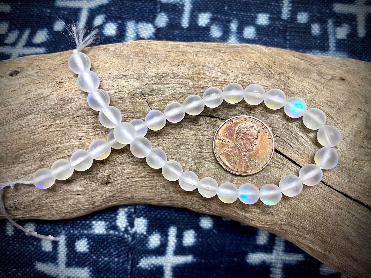 Mermaid Glass Rounds Strand - 6mm - 8"