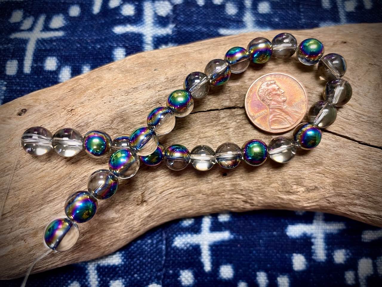 Galaxy Glass Rounds Strand - 8mm - 8”