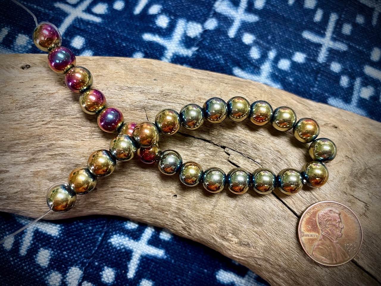 Galaxy Glass Rounds Strand - 8mm - 8”