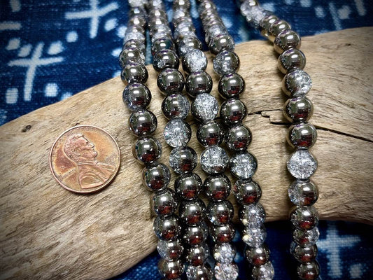 Galaxy Glass Rounds Strand - 8mm - 8”