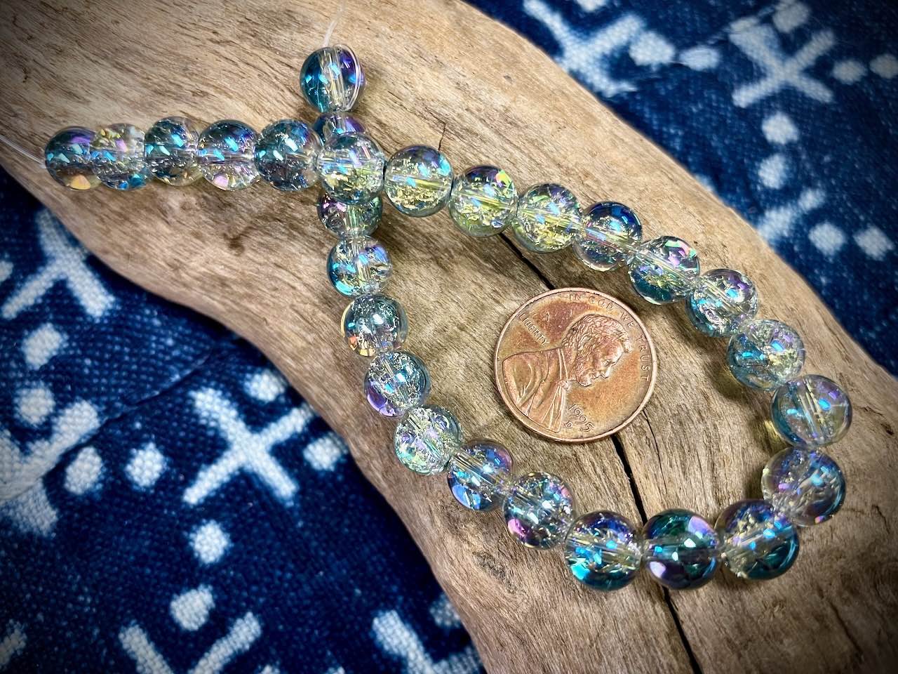 Galaxy Glass Rounds Strand - 8mm - 8”