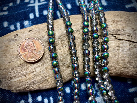 Galaxy Glass Rounds Strand - 6mm - 8”