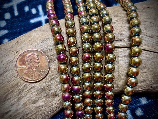 Galaxy Glass Rounds Strand - 6mm - 8”