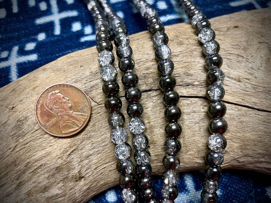 Galaxy Glass Rounds Strand - 6mm - 8”