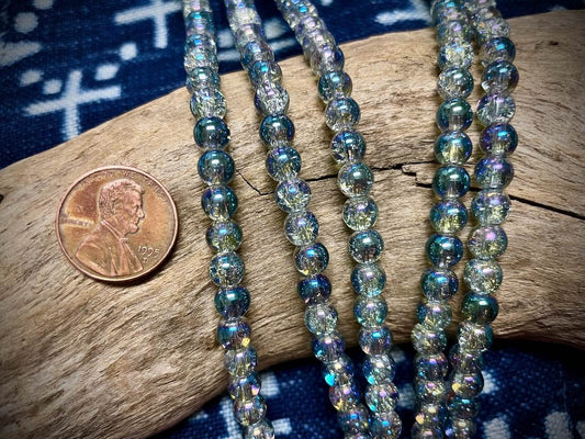 Galaxy Glass Rounds Strand - 6mm - 8”