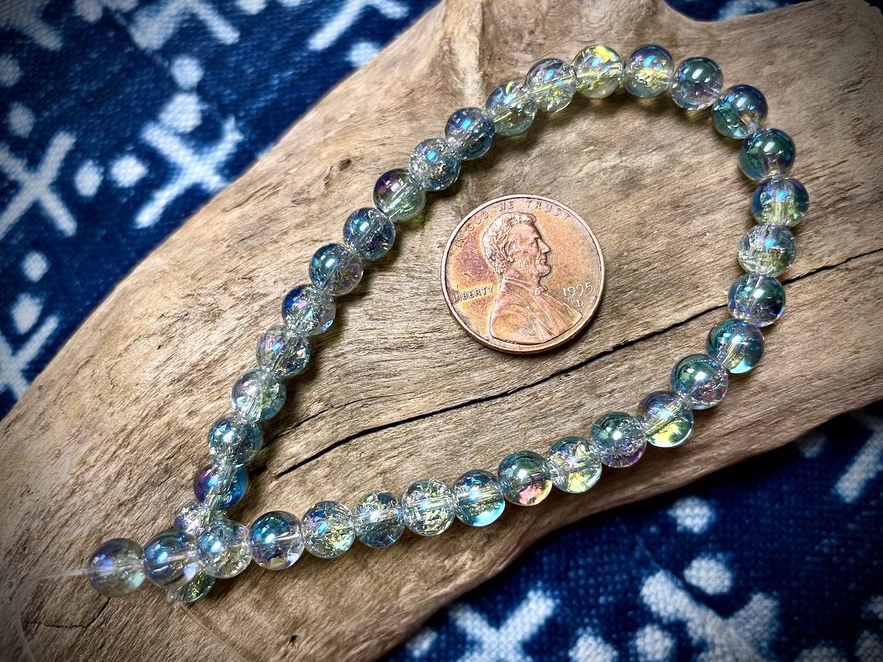 Galaxy Glass Rounds Strand - 6mm - 8”