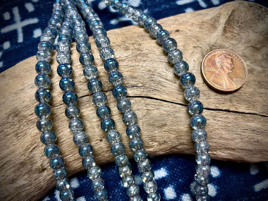 Galaxy Glass Rounds Strand - 6mm - 8”