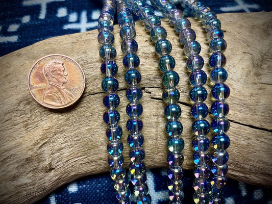 Galaxy Glass Rounds Strand - 6mm - 8”