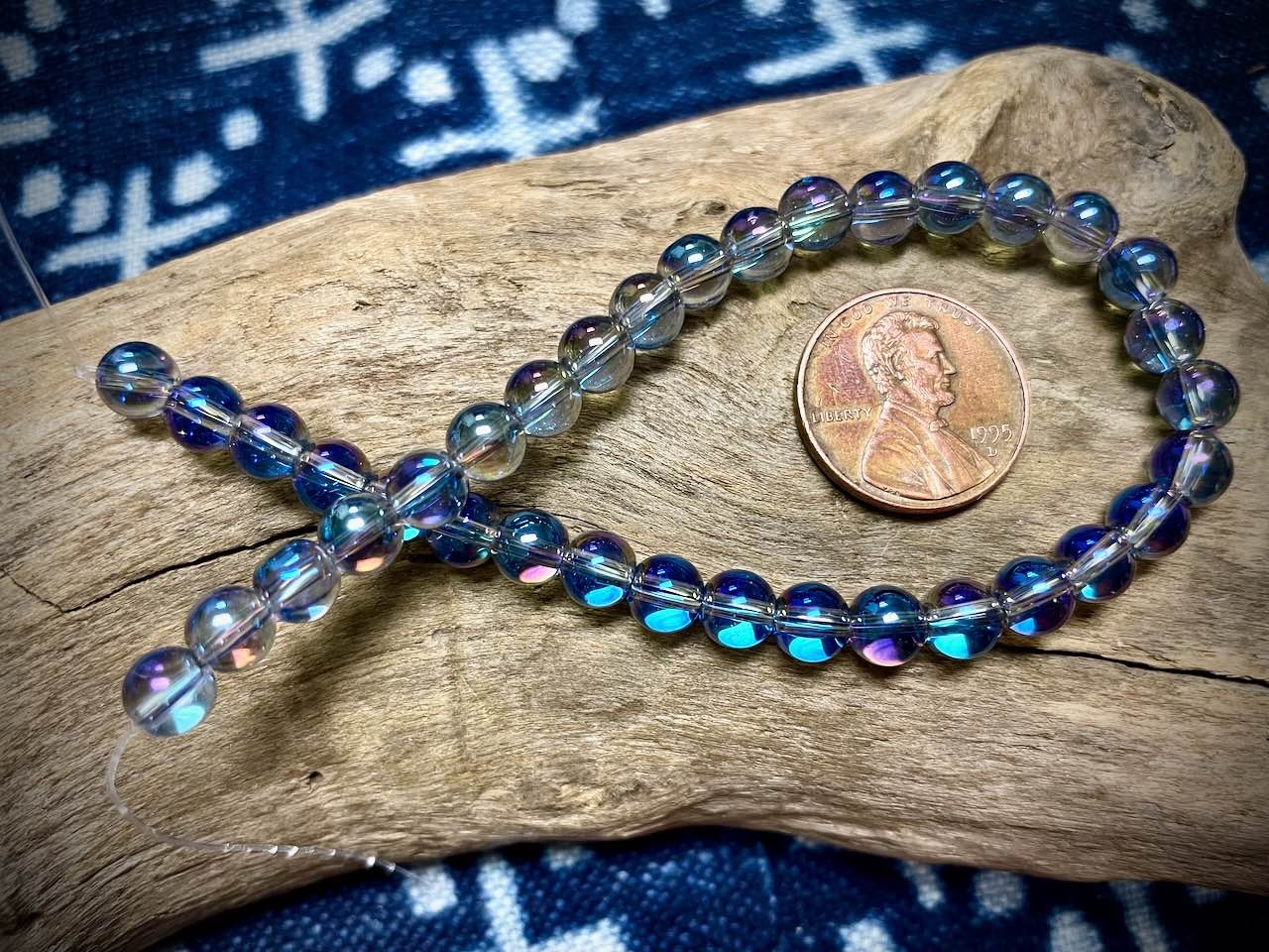 Galaxy Glass Rounds Strand - 6mm - 8”