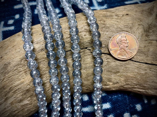Galaxy Glass Rounds Strand - 6mm - 8”