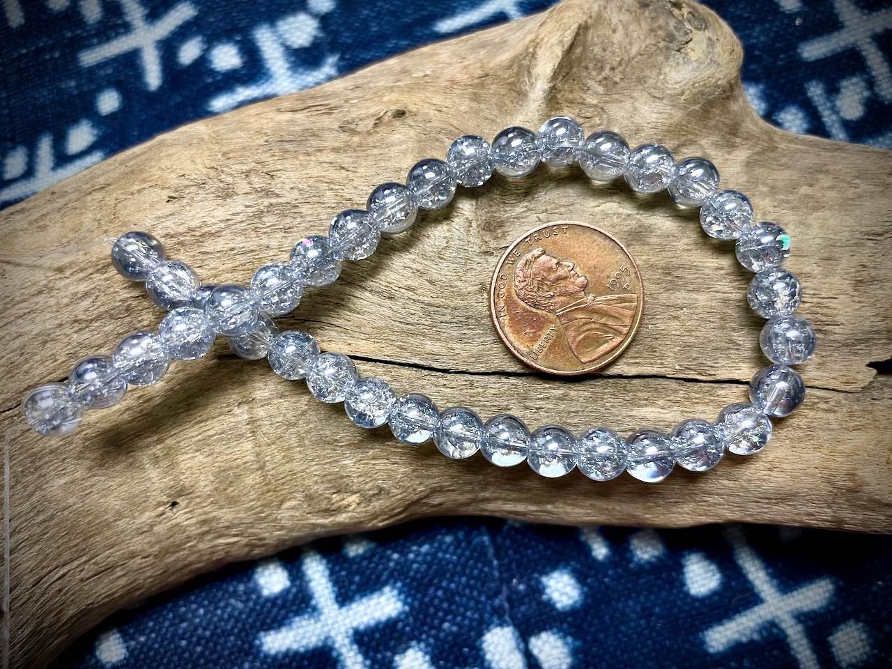 Galaxy Glass Rounds Strand - 6mm - 8”