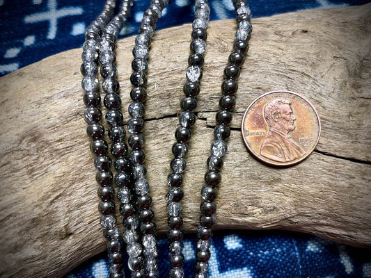 Galaxy Glass Rounds Strand - 4mm - 8”