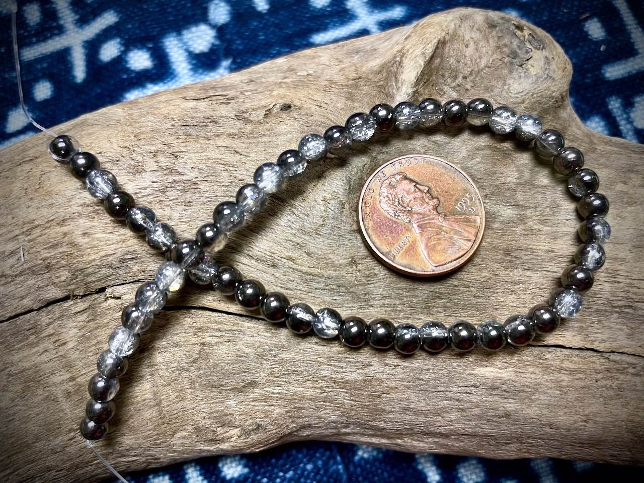 Galaxy Glass Rounds Strand - 4mm - 8”