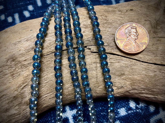 Galaxy Glass Rounds Strand - 4mm - 8”
