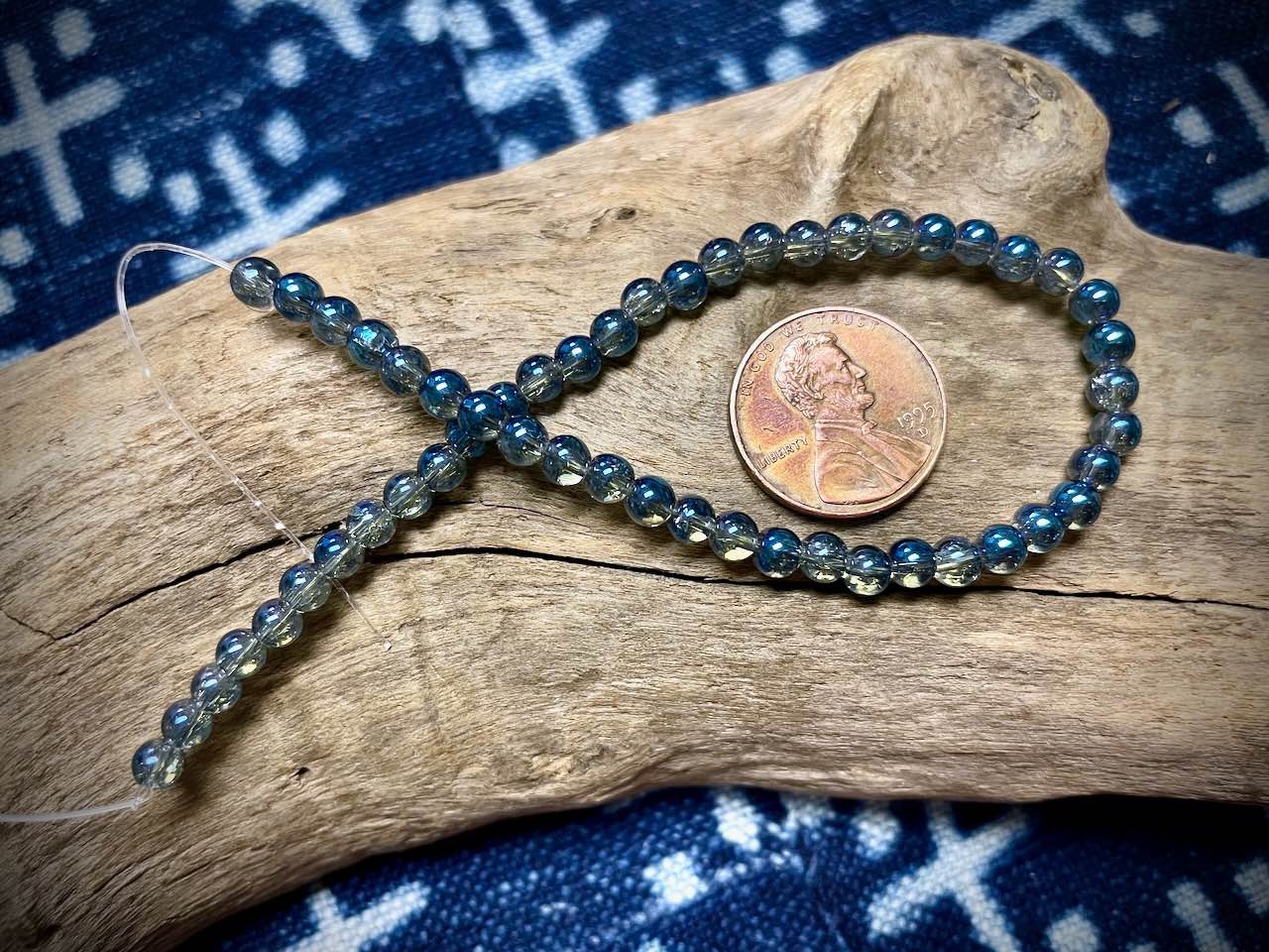 Galaxy Glass Rounds Strand - 4mm - 8”