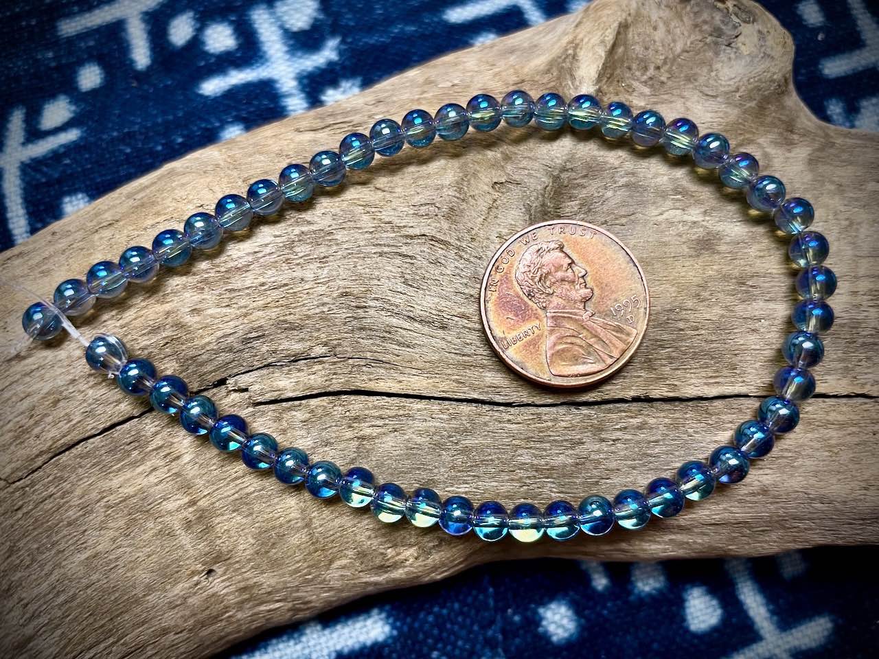 Galaxy Glass Rounds Strand - 4mm - 8”