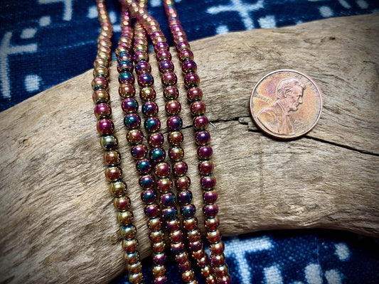 Galaxy Glass Rounds Strand - 4mm - 8”