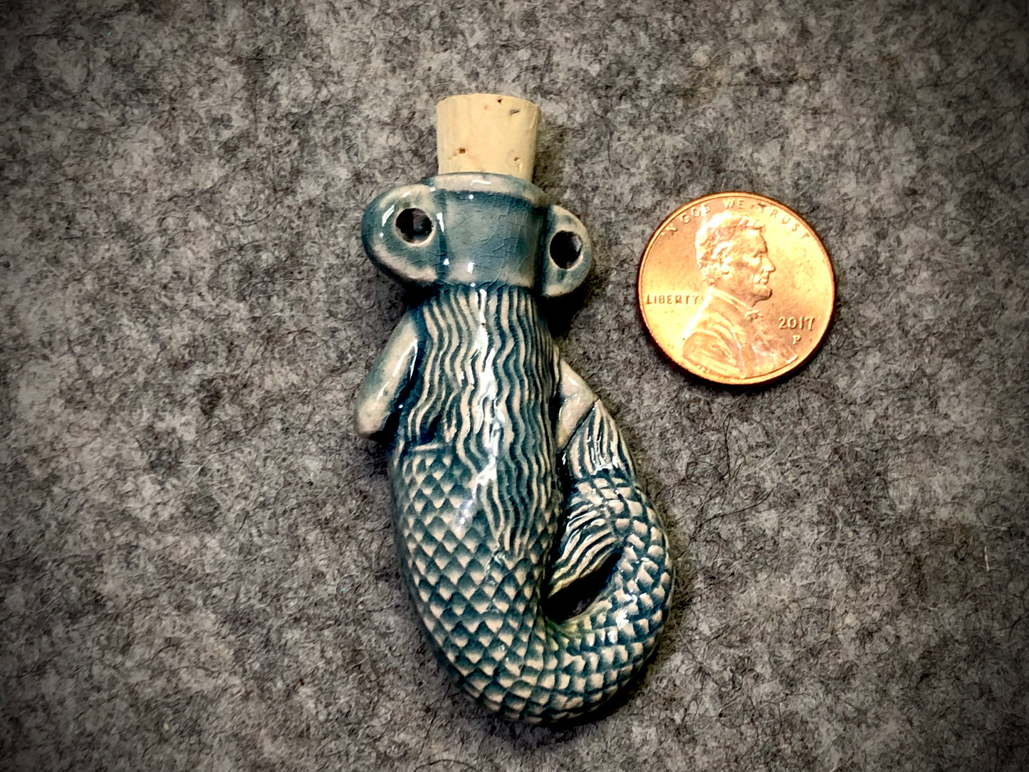 Peruvian Ceramic Vessel—Raku Mermaid
