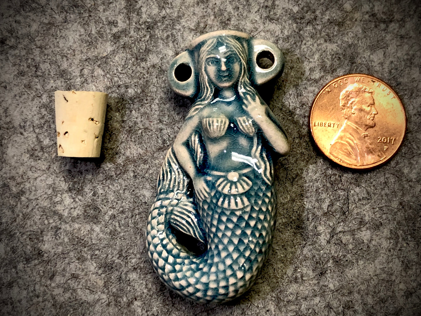 Peruvian Ceramic Vessel—Raku Mermaid