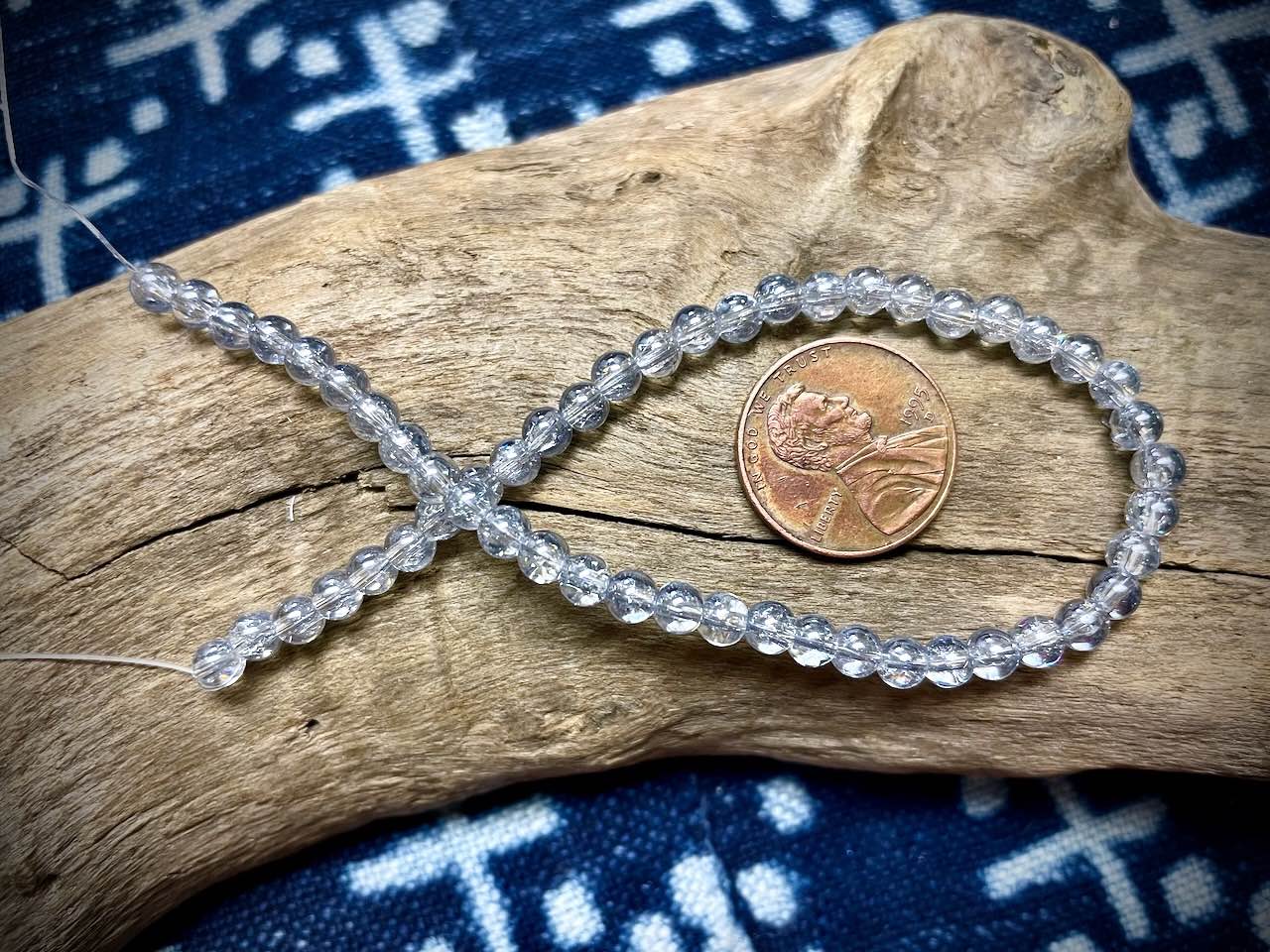 Galaxy Glass Rounds Strand - 4mm - 8”