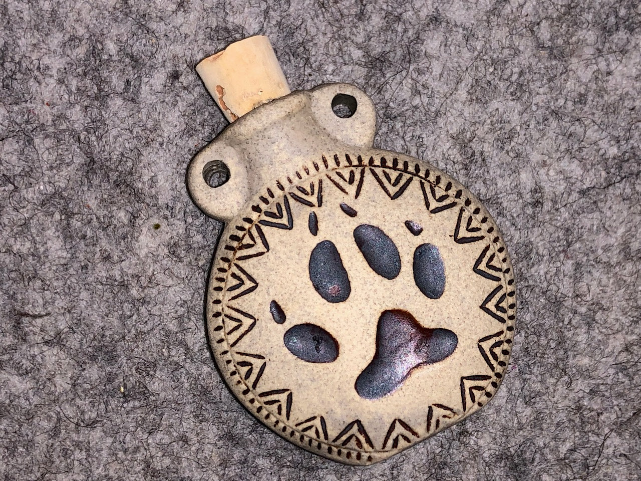 Peruvian Ceramic Vessel—High Fired Paw Print