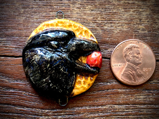 Jenny Davies-Reazor - Crow Ceramic Pendant/Connector