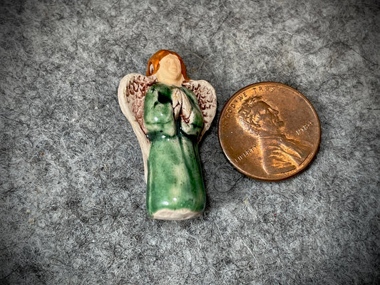 Peruvian Ceramic Bead—Green Angel