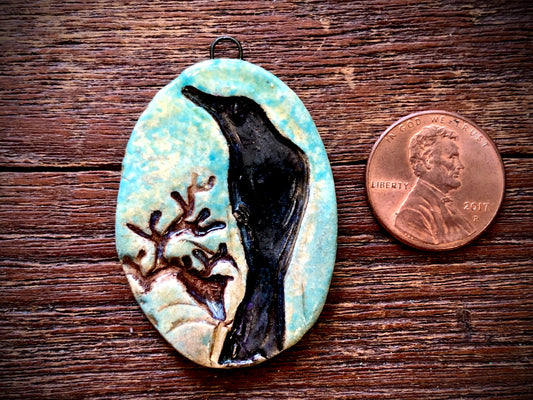 Jenny Davies-Reazor - Crow Ceramic Pendant