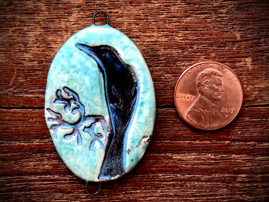 Jenny Davies-Reazor - Crow Ceramic Pendant/Connector