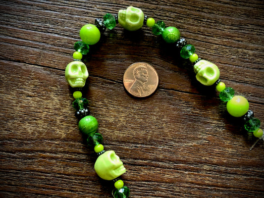 Green Skull Artisan Strand - 8"