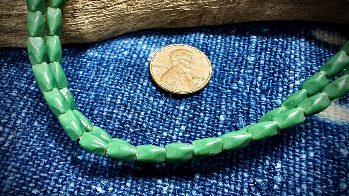 African Glass Bead Strand - 4mm x 7mm - 21"