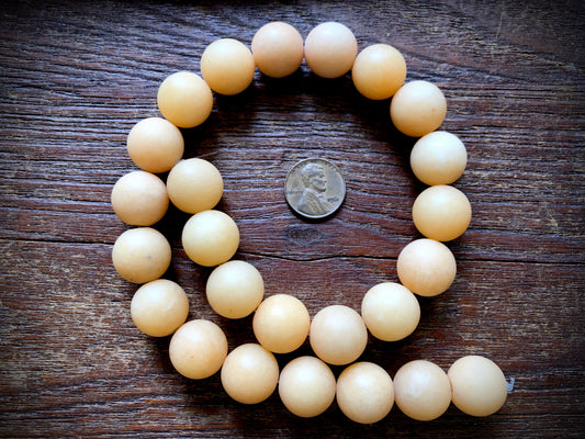 Matte Yellow Calcite Rounds Strand
