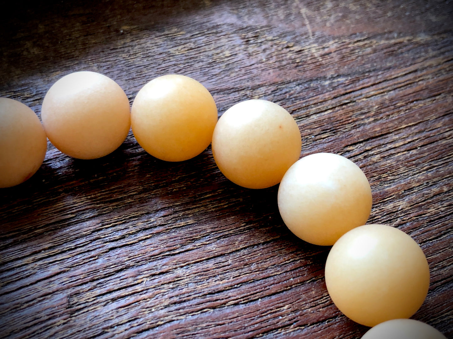 Matte Yellow Calcite Rounds Strand