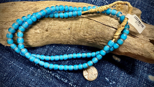 African Glass Bead Strand - 5mm x 7mm - 21"