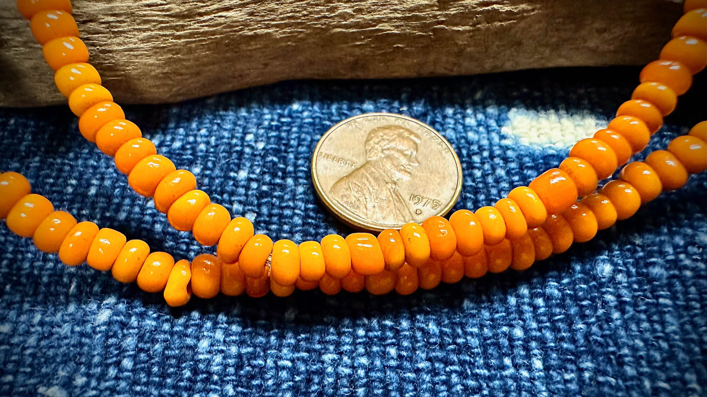 African Glass Bead Strand - 2.5mm x 4mm - 22.5"