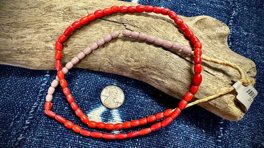 African Glass Bead Strand - 4mm x 6mm - 21"