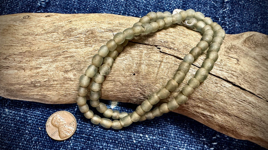 African Glass Bead Strand - 6mm x 7mm - 19"