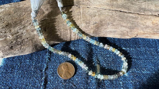 Beryl Faceted Rondelle Beads - 3mm x 5mm - 9”