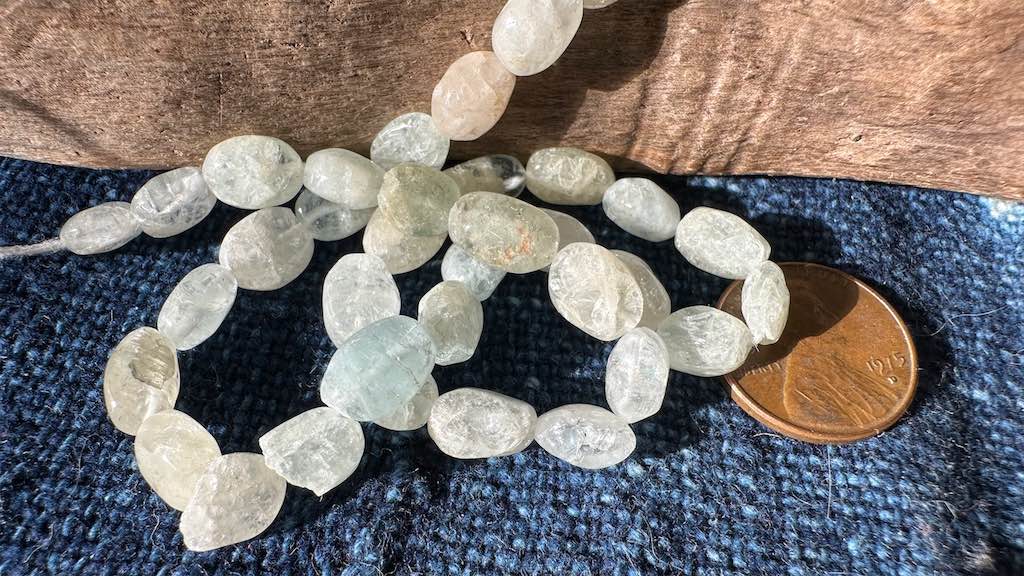 Beryl Smooth Nugget Beads - 6mm x 9mm - 14”