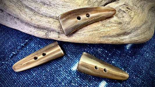 Horn Toggle Buttons - 20mm x 50mm - Set of 3