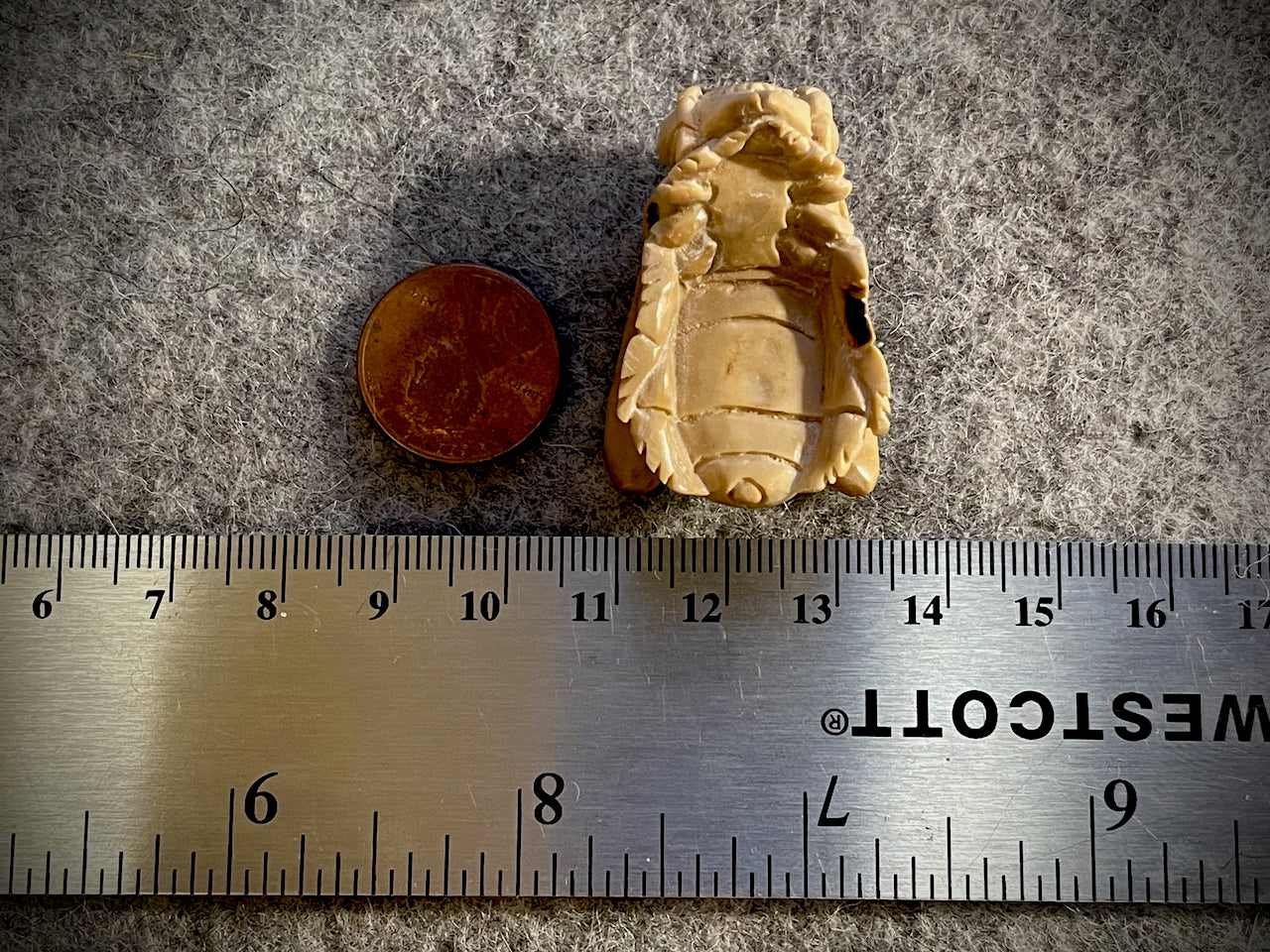 Hand-Carved Vegan Ivory (Palm Nut) Bee Pendant/Bead #3