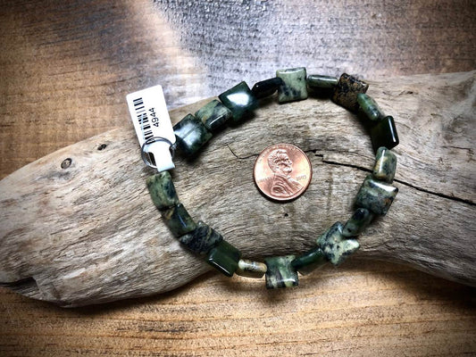 Chinese Jade Square Bead Strand - 10mm - 8"