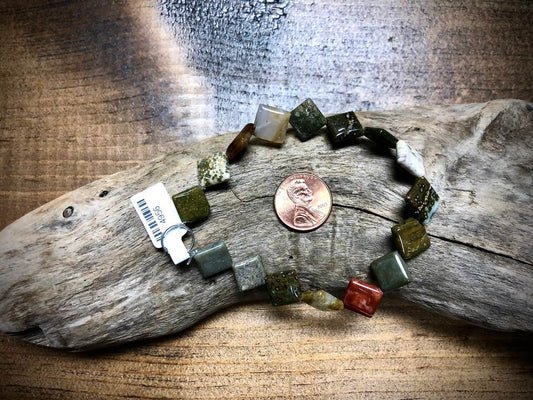 Ocean Jasper Diamond Bead Strand - 10mm - 8"