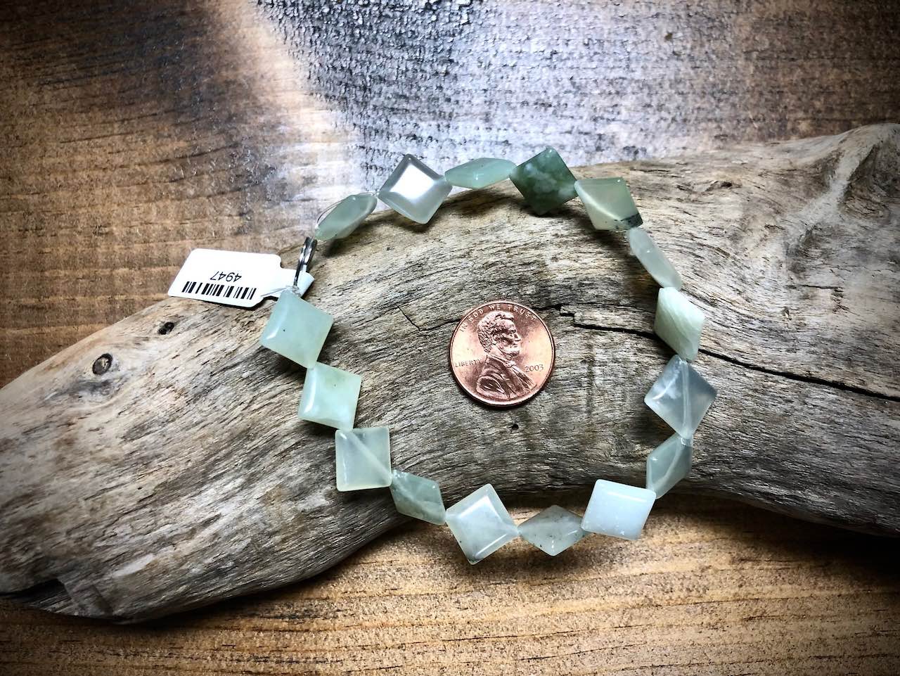 New Jade Diamond Bead Strand - 10mm - 8"